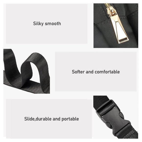 Black Crossbody Fanny Pack, Belt Bag with Adjustable Strap - Picture 6 of 8